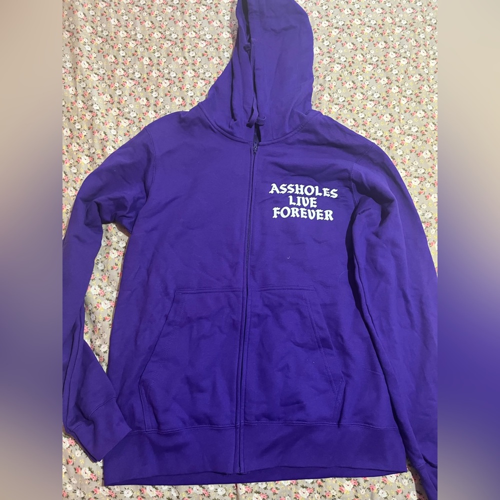 ALF purple zip up sweatshirt